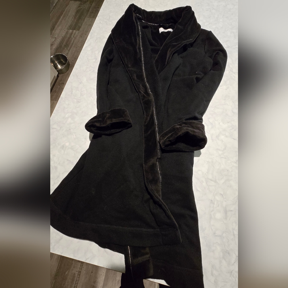 Victoria's Secret Black Robe Soft Fleece Lined Size M